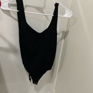 Free People Black Scoop Neck Bodysuit